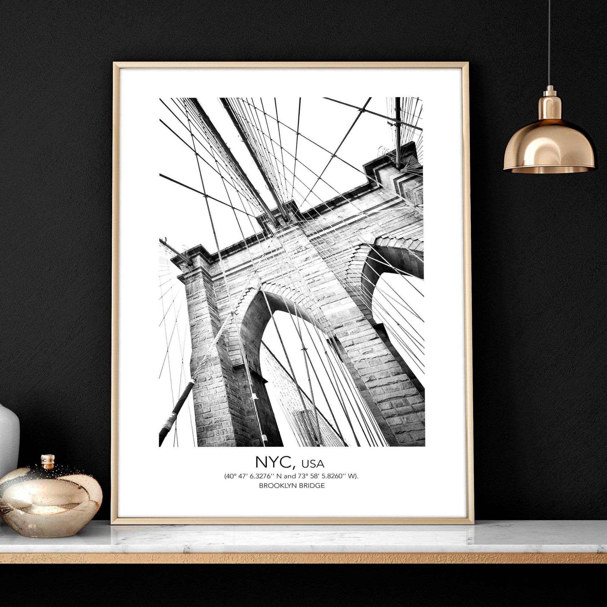 White and black art for living room | set of 3 New York wall prints