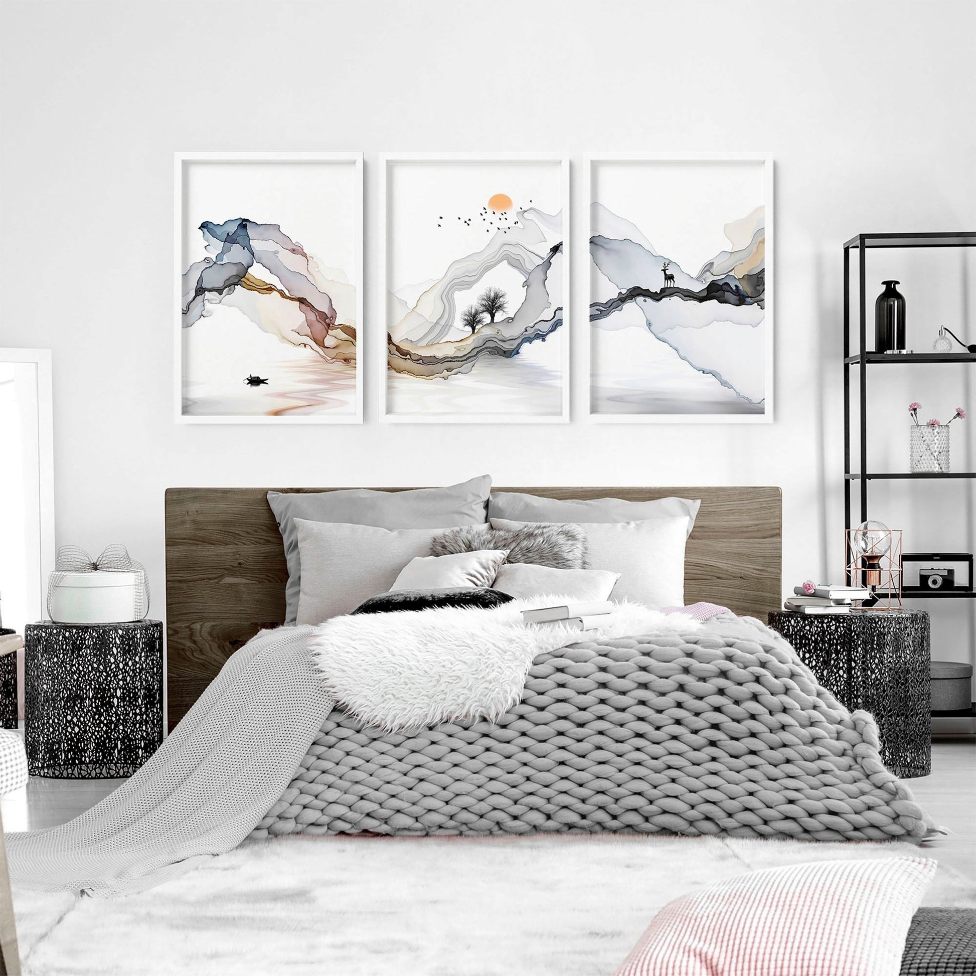Bedroom Inspiration Ideas for 2026. Modern Comfort Meets Personal Style 13 Personalized bedroom decor with framed artwork above bed